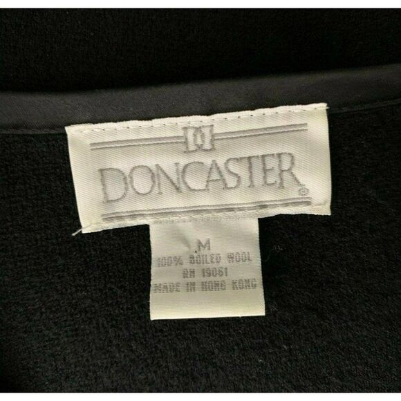 Vtg Doncaster Pencil Skirt Suit M Black Wool - Picture 9 of 9